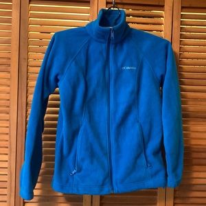 Columbia Fleece Zip-Up Jacket XS Turquoise Teal